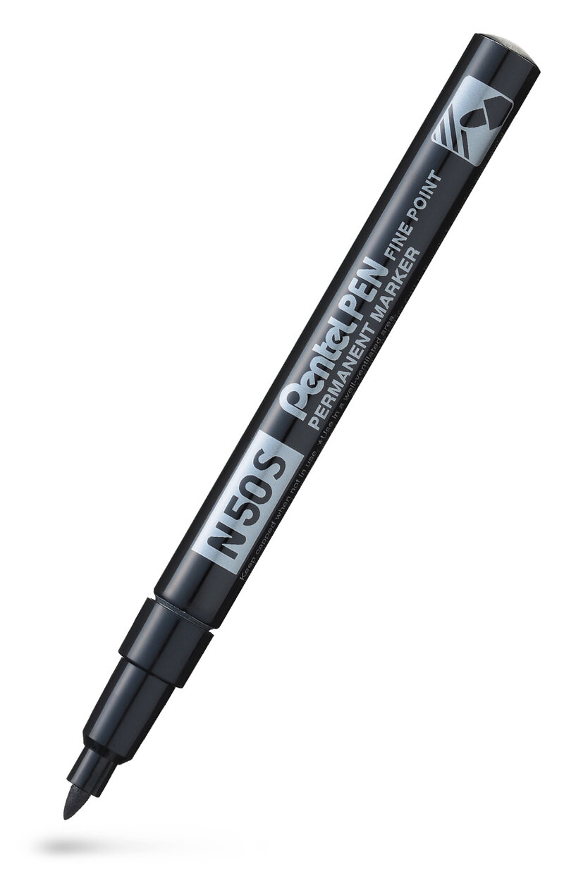 Märkpenna perm. PENTEL N50S rund svart