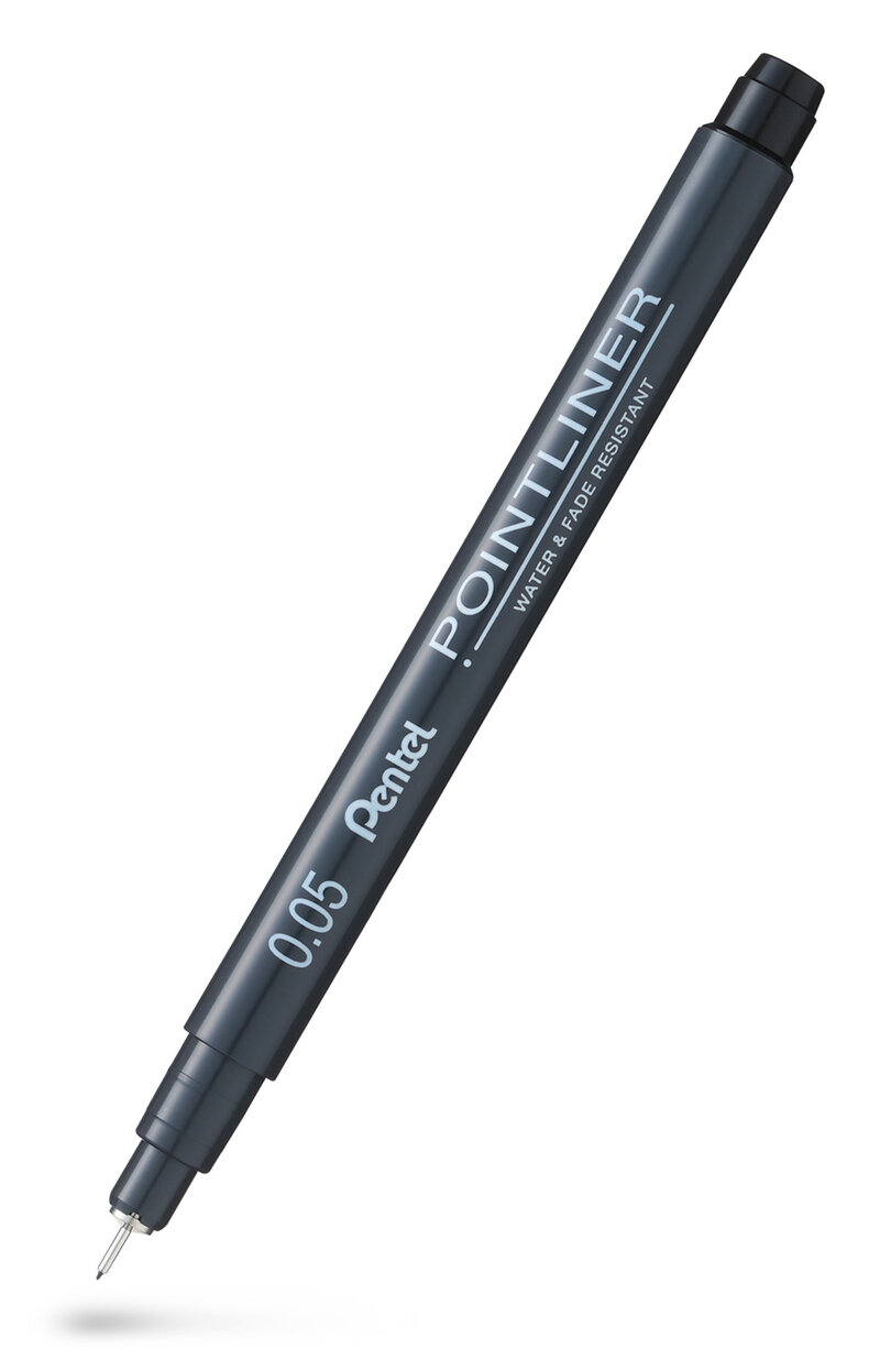 Fineliner PENTEL Pointliner 0,05mm svart