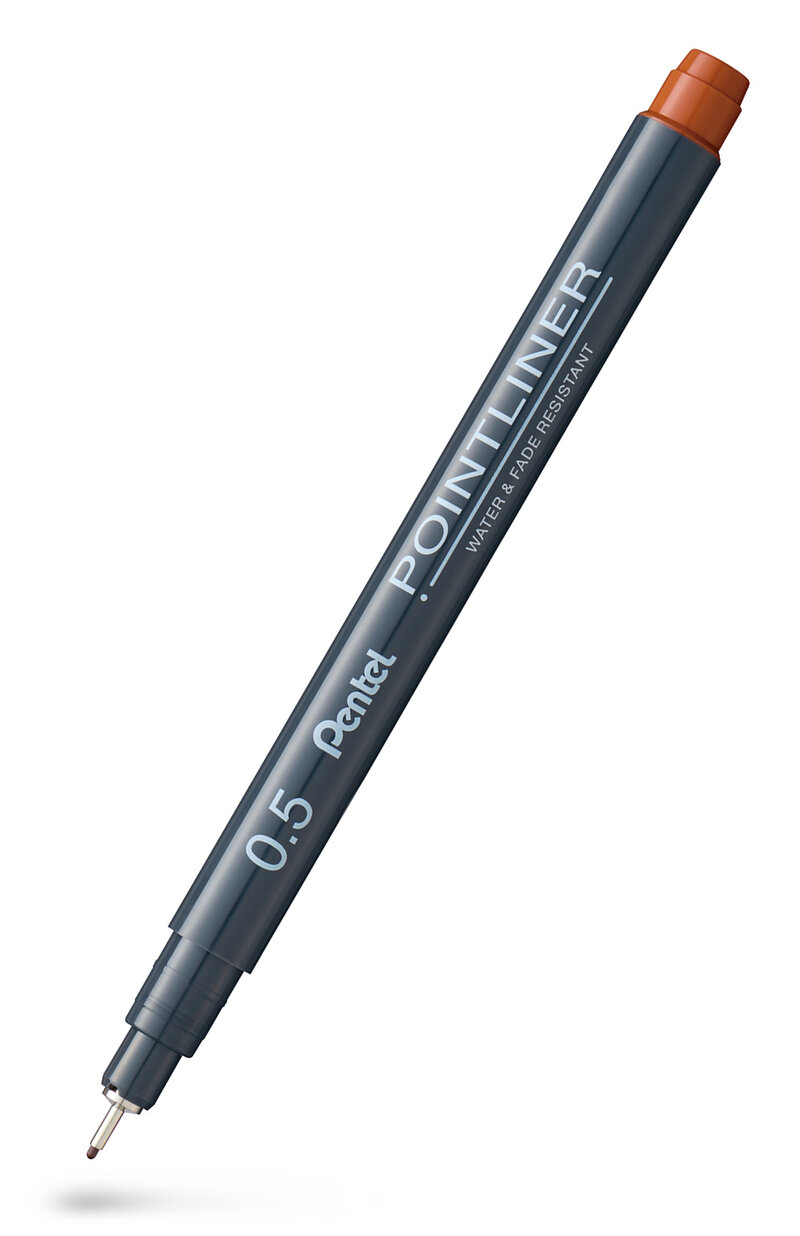 Fineliner PENTEL Pointliner 0,5mm brun