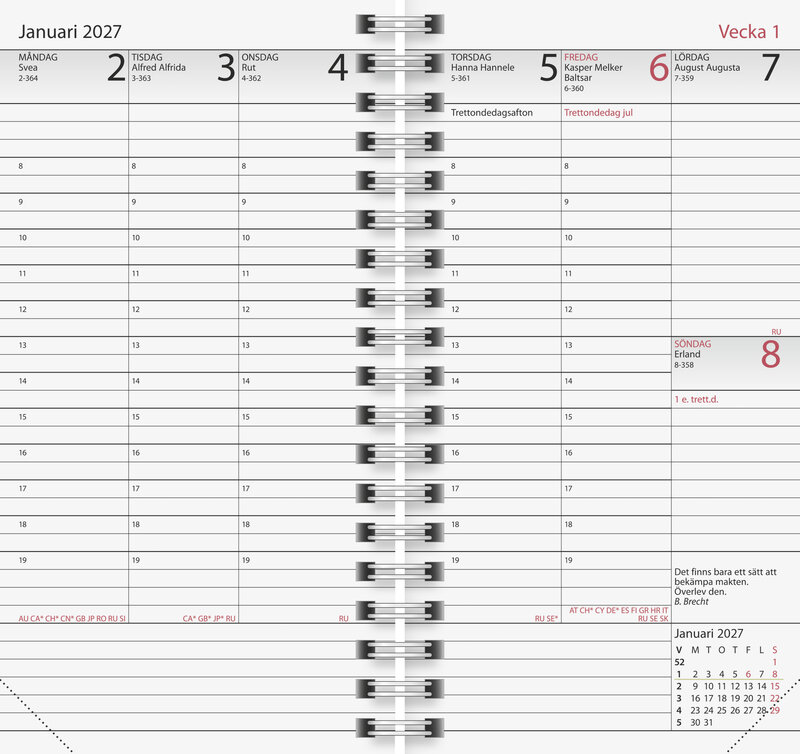 Fickkalender - Manager Refill FSC