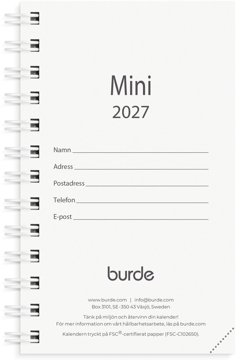 Kalender Mini 2027 refill