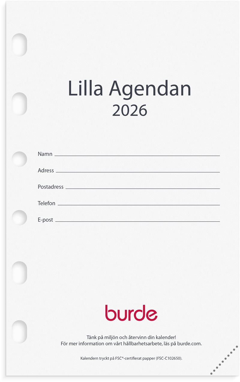 Kalender 2026 Compact kalendersats Lilla Agendan