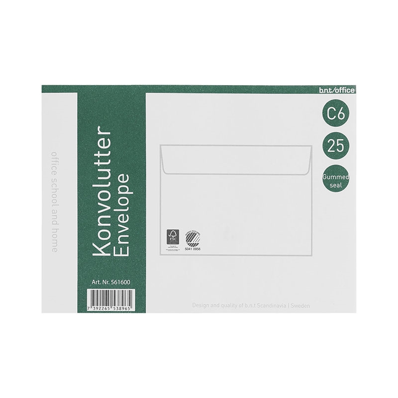 Kuverter C6 25st. 70G Fugt.