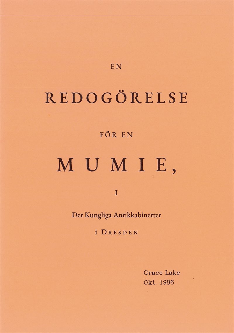 En redogörelse för en mumie i Det Kungliga Antikkabinettet i Dresden