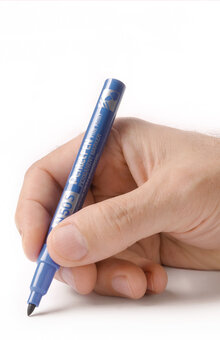 Märkpenna perm. PENTEL N50S rund blå