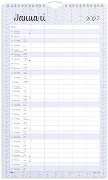 Familjekalender Pastell 2027 stickers