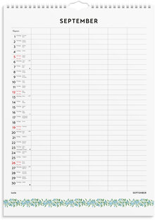 Familjekalender 2027 Illustrerad blomster