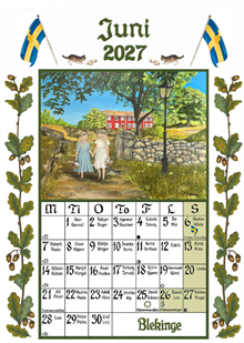 Väggkalender Sverigealmanackan 2027 A3 30x42cm