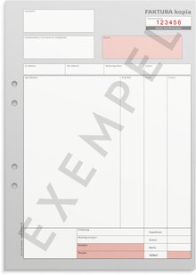 Faktura A4 med 2 kopior numrerade 100 set á 3 blad